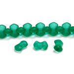 Czech Pressed Glass Bead - Smooth Bow 09x5MM MATTE EMERALD