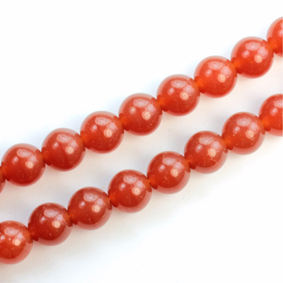 Czech Pressed Glass Bead - Smooth Round 08MM LT CORNELIAN