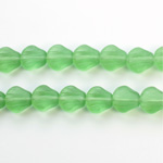 Czech Pressed Glass Engraved Bead - Fan/Shell 08MM MATTE PERIDOT