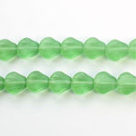 Czech Pressed Glass Engraved Bead - Fan/Shell 08MM MATTE PERIDOT