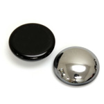 Glass Medium Dome Coated Cabochon - Round 20MM HEMATITE