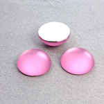 Plastic Flat Back Foiled Cabochon - Round 18MM MATTE ROSE