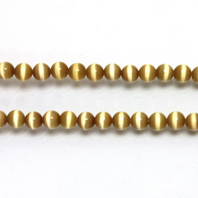 Fiber-Optic Synthetic Bead - Cat's Eye Smooth Round 04MM CAT'S EYE LT BROWN