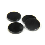 Gemstone Flat Back Flat Top Straight Side Stone - Round 13MM BLACK ONYX