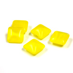 Glass Point Back Buff Top Stone Opaque Doublet - Square 08x8MM YELLOW MOONSTONE