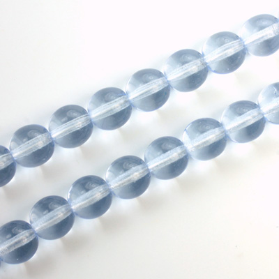 Czech Pressed Glass Bead - Smooth Round 08MM LT SAPPHIRE