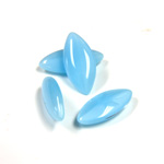 Glass Point Back Buff Top Stone Opaque Doublet - Navette 15x7MM AQUA MOONSTONE