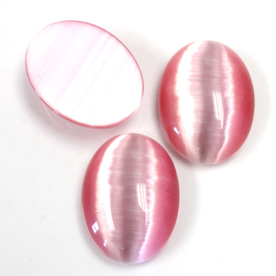 Fiber-Optic Cabochon - Oval 20x15MM CAT'S EYE LT PINK