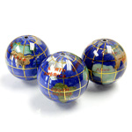 Gemstone Bead - Smooth Round  Inlay GlobeBead 20MM LAPIS COLOR MULTI