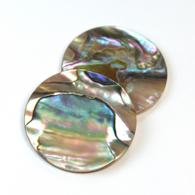 Shell Flat Back Flat Top Straight Side Stone - Round 30MM ABALONE