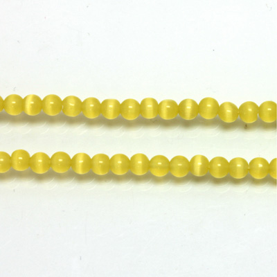 Fiber-Optic Synthetic Bead - Cat's Eye Smooth Round 03MM CAT'S EYE YELLOW