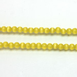 Fiber-Optic Synthetic Bead - Cat's Eye Smooth Round 03MM CAT'S EYE YELLOW