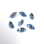 Plastic Flat Back Foiled Cabochon - Navette 10x5MM LT SAPPHIRE