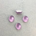 Plastic Flat Back Foiled Cabochon - Oval 10x8MM MATTE LIGHT AMETHYST