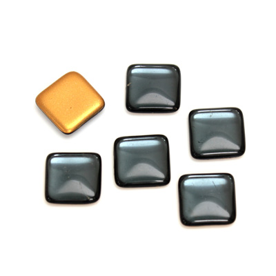 Glass Low Dome Foiled Cabochon - Square Antique 10x10MM MONTANA