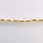 Czech Glass Pearl Bead - Biwa 07x4MM WHITE 70401