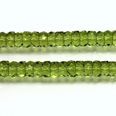 Czech Glass Fire Polished Bead - Rondelle 06x3MM OLIVINE