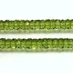 Czech Glass Fire Polished Bead - Rondelle 06x3MM OLIVINE