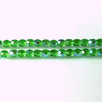 Czech Glass Fire Polish Bead - Round 04MM LT EMERALD AB