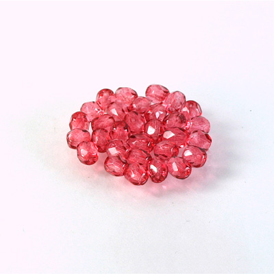Czech Glass Fire Polish Bead - Round 04MM COATED DARK ROSE 21275