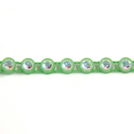 Plastic Rhinestone Banding 1 Row PP17 (SS8) CRYSTAL AB-GRASS GREEN