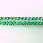 Czech Glass Fire Polish Bead - Round 04MM GREEN-YELLOW 69019