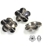 Chinese Cut Crystal Bead Side Drilled - Flower 18MM BLACK DIAMOND FOILED