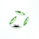 Plastic Point Back Foiled Stone - Navette 15x4MM PERIDOT