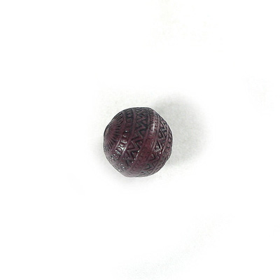 Plastic Engraved Bead - Round 11MM INDOCHINE LILAC