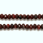Czech Glass Fire Polish Bead - Rondelle Donut 05x3MM TIGEREYE RED