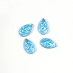 Glass Medium Dome Lampwork Cabochon - Pear 10x6MM AQUA OPAL (05143)