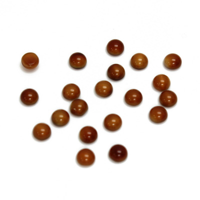 Glass Medium Dome Cabochon - Round 04MM BROWNHORN