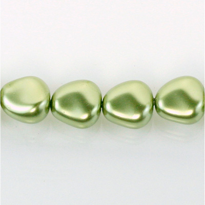 Czech Glass Pearl Bead - Potato 16x14MM DARK OLIVE 70458
