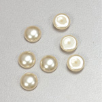 Glass Medium Dome Pearl Dipped Cabochon - Round 09MM CREME