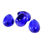 Plastic Flat Back Foiled Cabochon - Pear 15x11MM SAPPHIRE