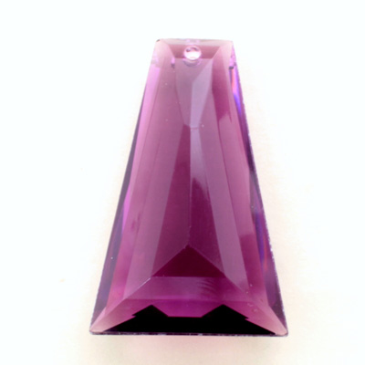 Plastic Pendant -Transparent Faceted Trapezoid 37x24MM AMETHYST