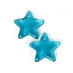 German Pressed Glass Pendant - Smooth Star 15MM ZIRCON