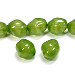 Czech Pressed Glass Bead - Baroque Oval 13x11MM TAIWAN JADE