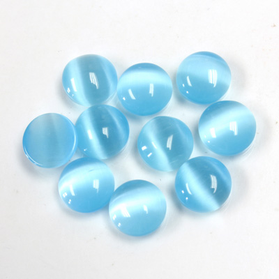 Fiber-Optic Cabochon - Round 08MM CAT'S EYE AQUA