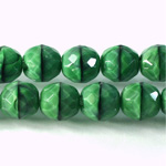 Czech Glass Fire Polish Bead - Round 12MM TIGEREYE GREEN