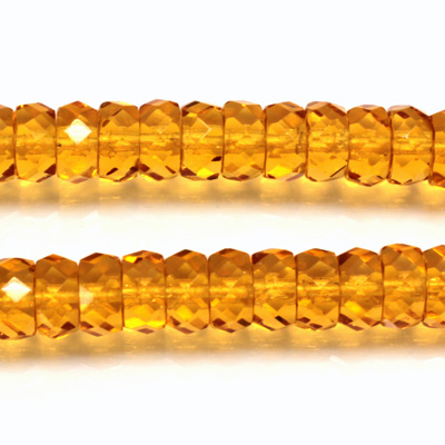 Czech Glass Fire Polished Bead - Rondelle 08x4MM TOPAZ