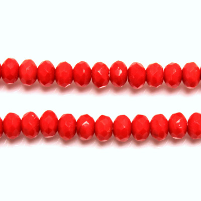 Czech Glass Fire Polish Bead - Rondelle Donut 05x3MM CHERRY RED