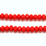 Czech Glass Fire Polish Bead - Rondelle Donut 05x3MM CHERRY RED