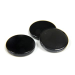 Gemstone Flat Back Flat Top Straight Side Stone - Round 15MM BLACK ONYX