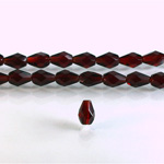 Czech Glass Fire Polish Bead - Pear 07x5MM GARNET