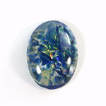 Glass Medium Dome Lampwork Cabochon - Oval 30x22MM SEA BLUE OPAL (02208)