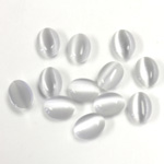 Fiber-Optic Cabochon - Oval 07.5X5.5MM CAT'S EYE LT GREY