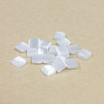 Fiber-Optic Flat Back Buff Top Straight Side Stone - Square 05x5MM CAT'S EYE WHITE