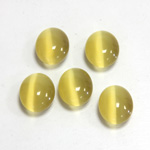 Fiber-Optic Cabochon - Oval 12x10MM CAT'S EYE LT BROWN