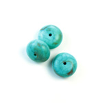 Plastic  Bead - Mixed Color Smooth Rondelle 13x8MM TURQ MATRIX